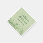 Elegante groene botanische trouw servet (Hoek)