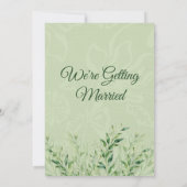 Elegante groene botanische trouwkaart 'Save the Da Save The Date (Achterkant)