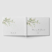 Elegante groene botanische trouwuitnodiging gastenboek (Volledig)