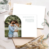 Elegante groene botanische tuinfoto bruiloft save the date