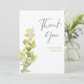 Elegante groene botanische Waterverf 30e verjaarda Bedankkaart (Staand voorkant)