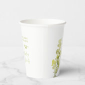 Elegante groene botanische Waterverf 30e verjaarda Papieren Bekers (Rechts)