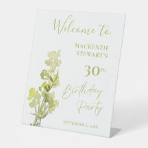 Elegante groene botanische Waterverf 30e verjaarda