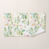 Elegante groene botanische waterverf wilde bloemen bad handdoek (Handdoek)