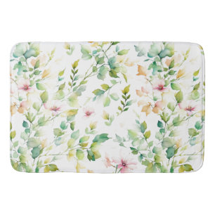 Elegante groene botanische waterverf wilde bloemen badmat
