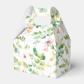 Elegante groene botanische waterverf wilde bloemen bedankdoosjes (Achterkant)