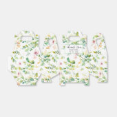 Elegante groene botanische waterverf wilde bloemen bedankdoosjes (Uitgevouwen)