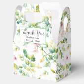 Elegante groene botanische waterverf wilde bloemen bedankdoosjes (Geopend)