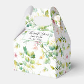Elegante groene botanische waterverf wilde bloemen bedankdoosjes (Voorkant Zijde)