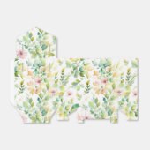 Elegante groene botanische waterverf wilde bloemen bedankdoosjes (Uitgevouwen)