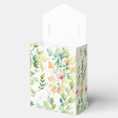 Elegante groene botanische waterverf wilde bloemen bedankdoosjes (Geopend)