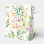 Elegante groene botanische waterverf wilde bloemen bedankdoosjes (Achterkant)