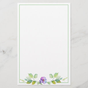 Elegante groene botanische waterverf wilde bloemen briefpapier