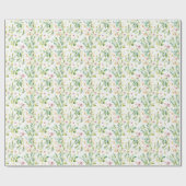 Elegante groene botanische waterverf wilde bloemen cadeaupapier (Vlak)