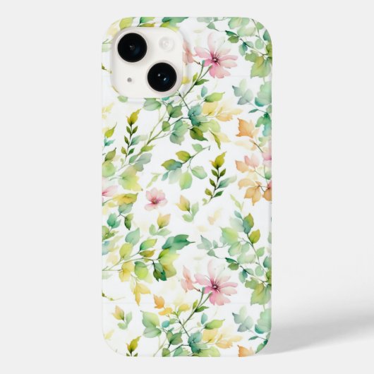 Elegante groene botanische waterverf wilde bloemen Case-Mate iPhone case (Achterkant)