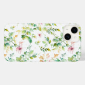 Elegante groene botanische waterverf wilde bloemen Case-Mate iPhone case (Achterkant (horizontaal))