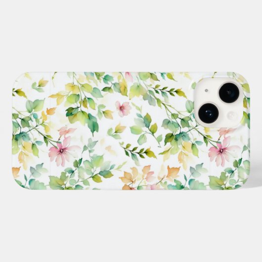 Elegante groene botanische waterverf wilde bloemen Case-Mate iPhone case (Achterkant (horizontaal))