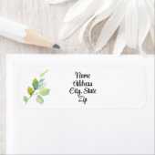 Elegante groene botanische waterverf wilde bloemen etiket (Insitu)