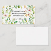 Elegante groene botanische waterverf wilde bloemen informatiekaartje (Voorkant / Achterkant)