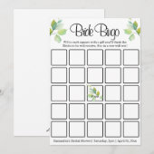 Elegante groene botanische waterverf wilde bloemen kaart (Voorkant / Achterkant)