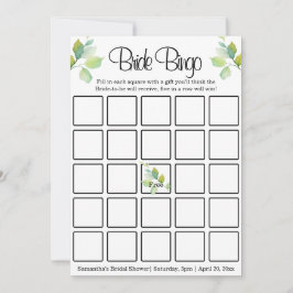 Elegante groene botanische waterverf wilde bloemen kaart