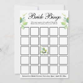 Elegante groene botanische waterverf wilde bloemen kaart