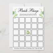 Elegante groene botanische waterverf wilde bloemen kaart (Voorkant)