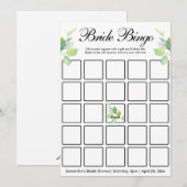 Elegante groene botanische waterverf wilde bloemen kaart (Voorkant / Achterkant)