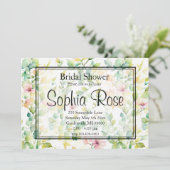 Elegante groene botanische waterverf wilde bloemen kaart (Staand voorkant)