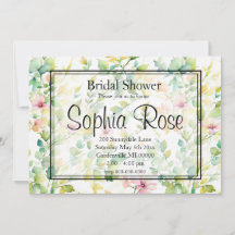 Elegante groene botanische waterverf wilde bloemen