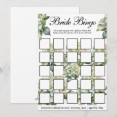 Elegante groene botanische waterverf wilde bloemen kaart (Voorkant / Achterkant)