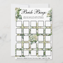 Elegante groene botanische waterverf wilde bloemen kaart