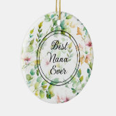 Elegante groene botanische waterverf wilde bloemen keramisch ornament (Rechts)