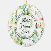 Elegante groene botanische waterverf wilde bloemen keramisch ornament (Links)