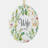 Elegante groene botanische waterverf wilde bloemen keramisch ornament (Rechts)