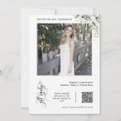 Elegante groene bruidsbruiloft QR-code foto Kaart (Achterkant)