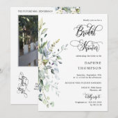 Elegante groene bruidsbruiloft QR-code foto Kaart (Voorkant / Achterkant)