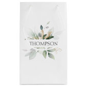 Elegante Groene Bruidspaar NAAM Jonggehuwden Klein Cadeauzakje (Achterkant)