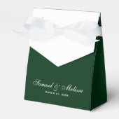 Elegante Groene Bruiloft Bedankdoosjes (Voorkant Zijde)
