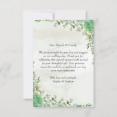 Elegante groene bruiloft dank u kaart (Achterkant)