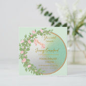 Elegante Groene Bruiloft Feest Uitnodiging | Bewer (Staand voorkant)