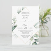 Elegante groene bruiloft kaart (Staand voorkant)