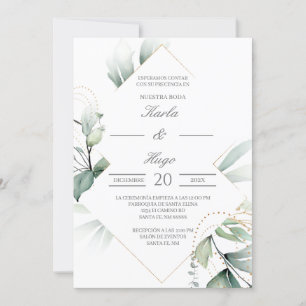 Elegante groene bruiloft kaart