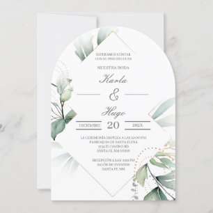 Elegante groene bruiloft kaart