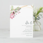 Elegante groene bruiloft met een eenvoudige uitstr kaart (Staand voorkant)