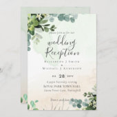 Elegante groene bruiloft ONTVANGST Alleen 's avond Kaart (Voorkant / Achterkant)