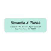 Elegante groene bruiloft retour adreslabels etiket (Voorkant)