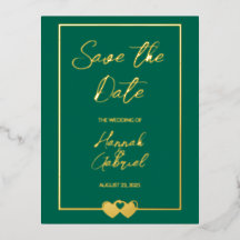 Elegante groene bruiloft Save the Date Folie Brief