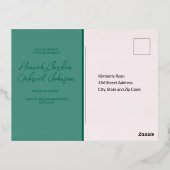 Elegante groene bruiloft Save the Date Folie Brief Uitnodiging Briefkaart (Achterkant)