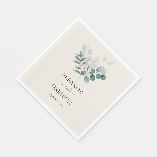 Elegante groene bruiloft servet (Hoek)